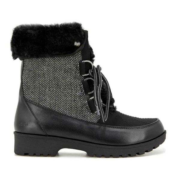 JBU Southgate Herringbone Ladies’ Boots Memory Foam Footbed Cozy Fur Lining NWT - Picture 2 of 14